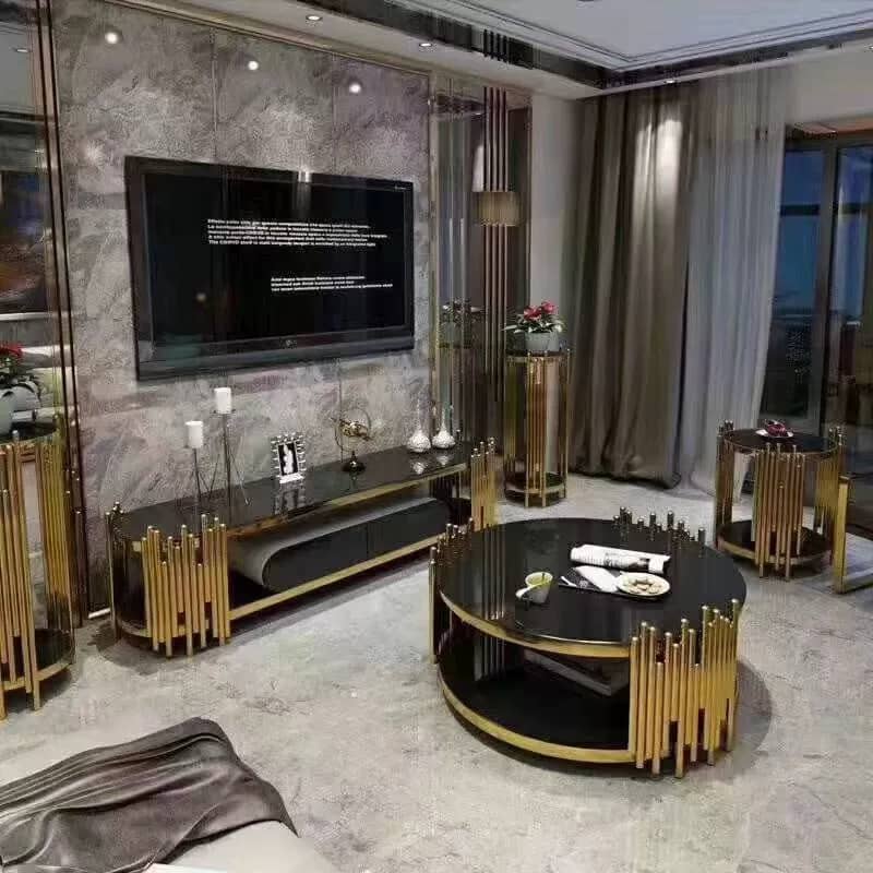 Meuble de salon moderne de luxe en Or - image 4